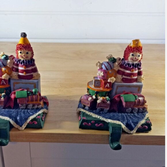 Set of 2 Christmas Stocking Holders Presents & Toys Heavy Felt Bottom Holiday - Picture 12 of 12